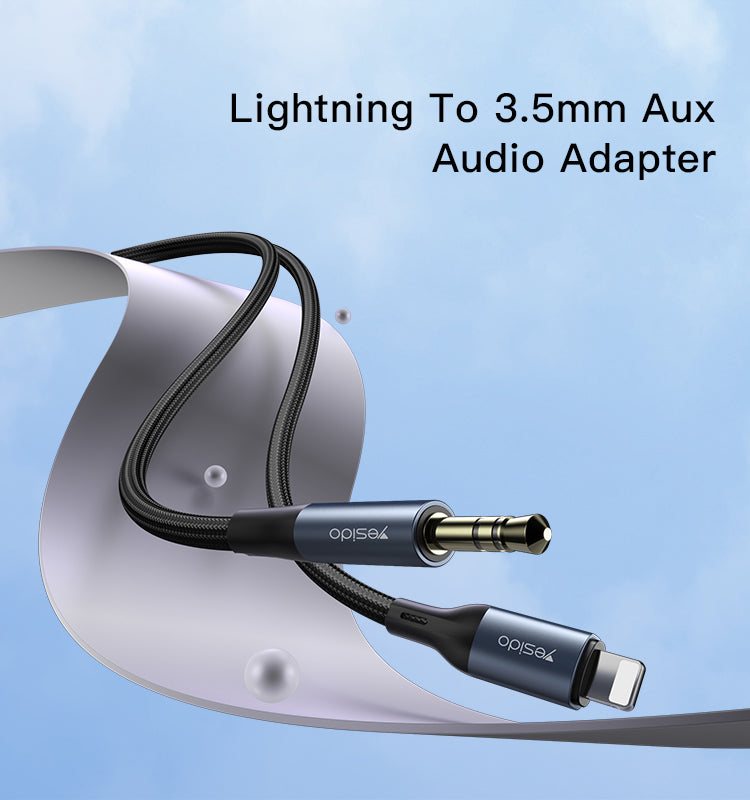 Aux cable YESIDO YAU35 BLACK