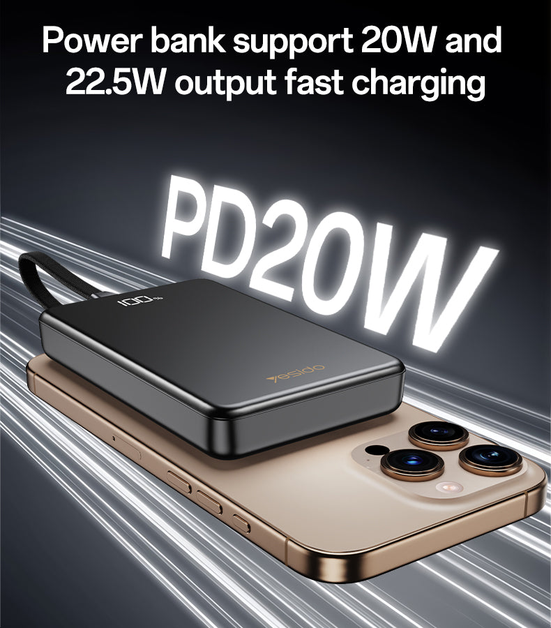 Power bank YESIDO YP75 BLACK