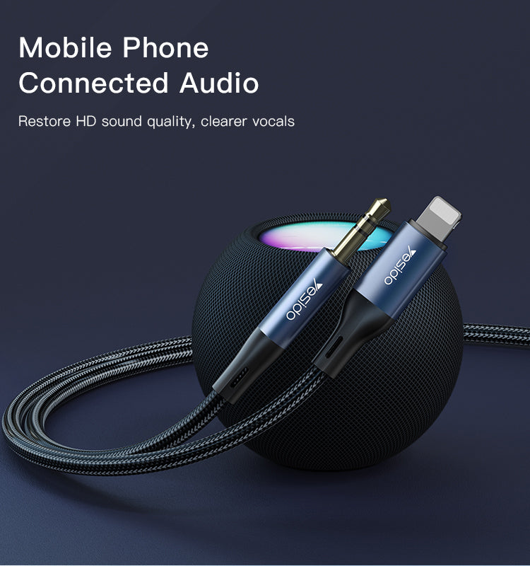 Aux cable YESIDO YAU35 BLACK