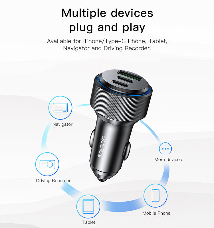 Car charger YESIDO Y50 BLACK