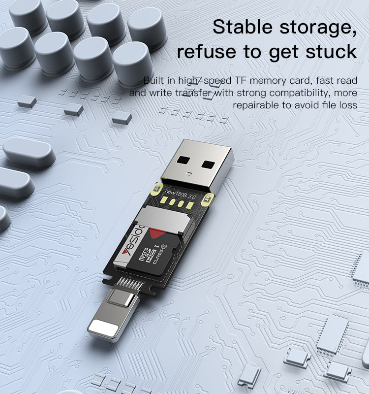 2 in 1  Lightning, USB-A,adapter memory stick FL16