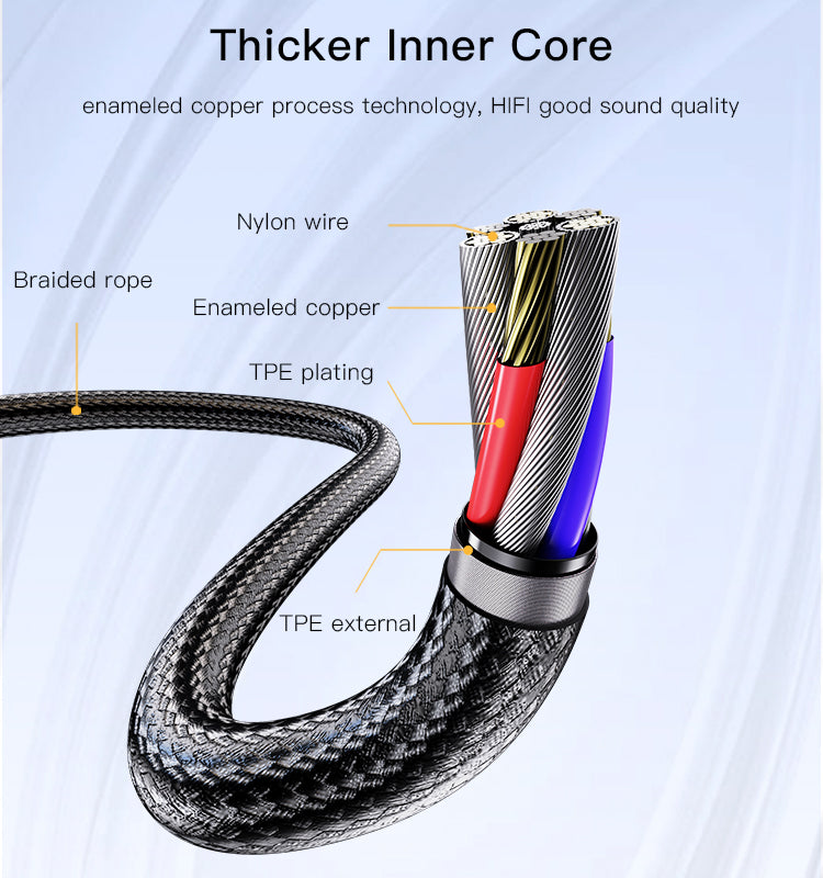 Aux cable YESIDO YAU36 BLACK