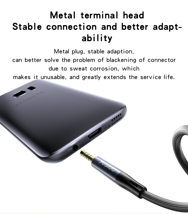 Aux cable YESIDO YAU43 BLACK