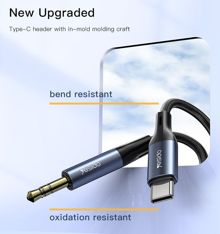 Aux cable YESIDO YAU36 BLACK