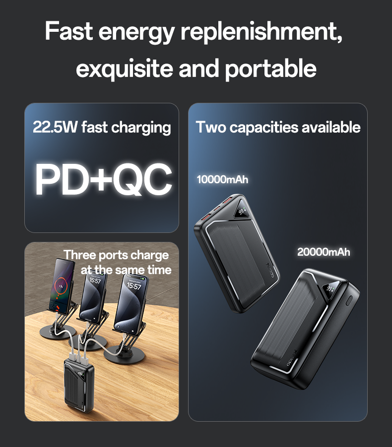 Power bank YESIDO YP83 BLACK