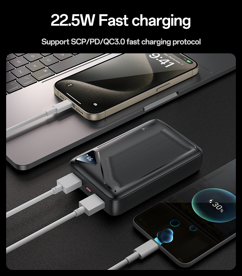 Power bank YESIDO YP83 BLACK