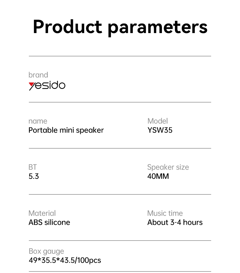 SPEAKER YESIDO YSW35 BLACK