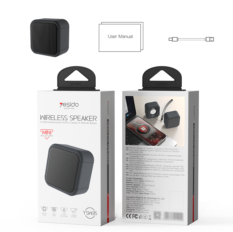 SPEAKER YESIDO YSW35 BLACK