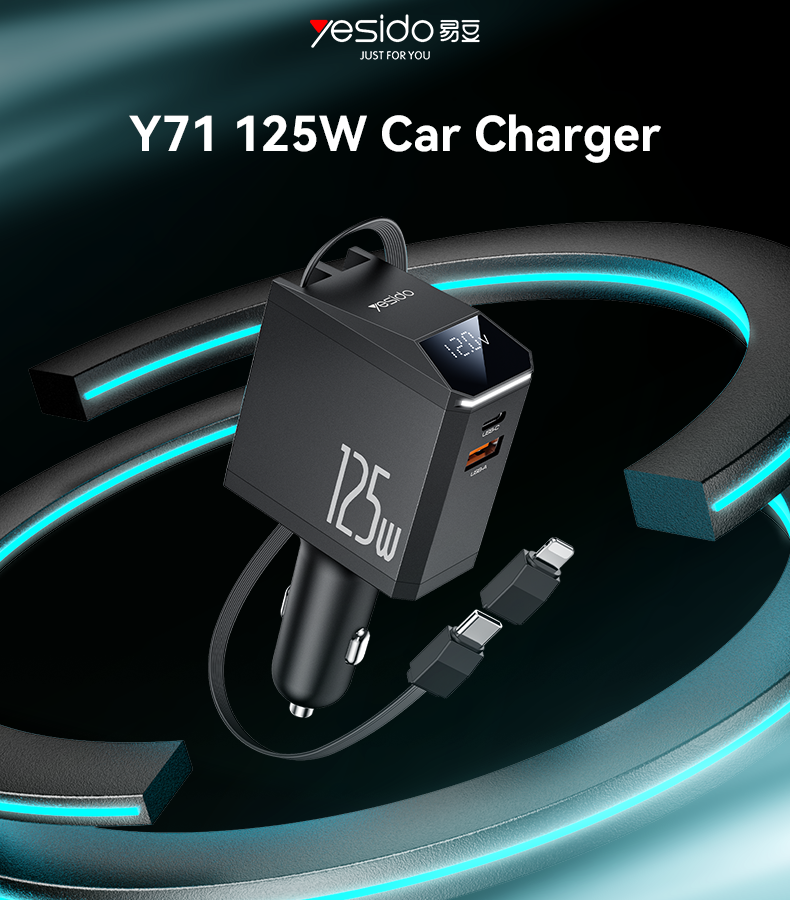 CAR CHARGER YESIDO Y71 Black