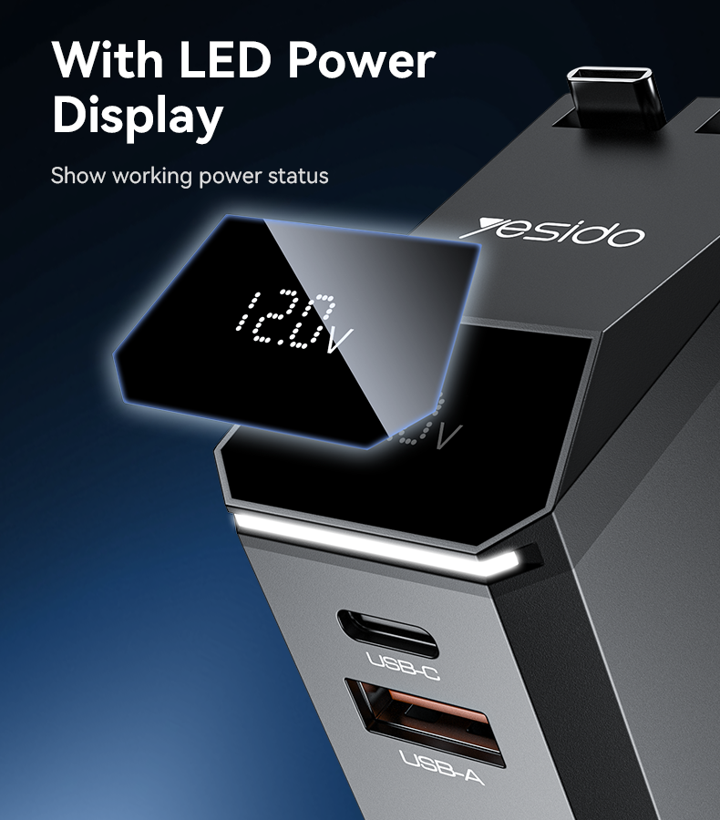 CAR CHARGER YESIDO Y71 Black