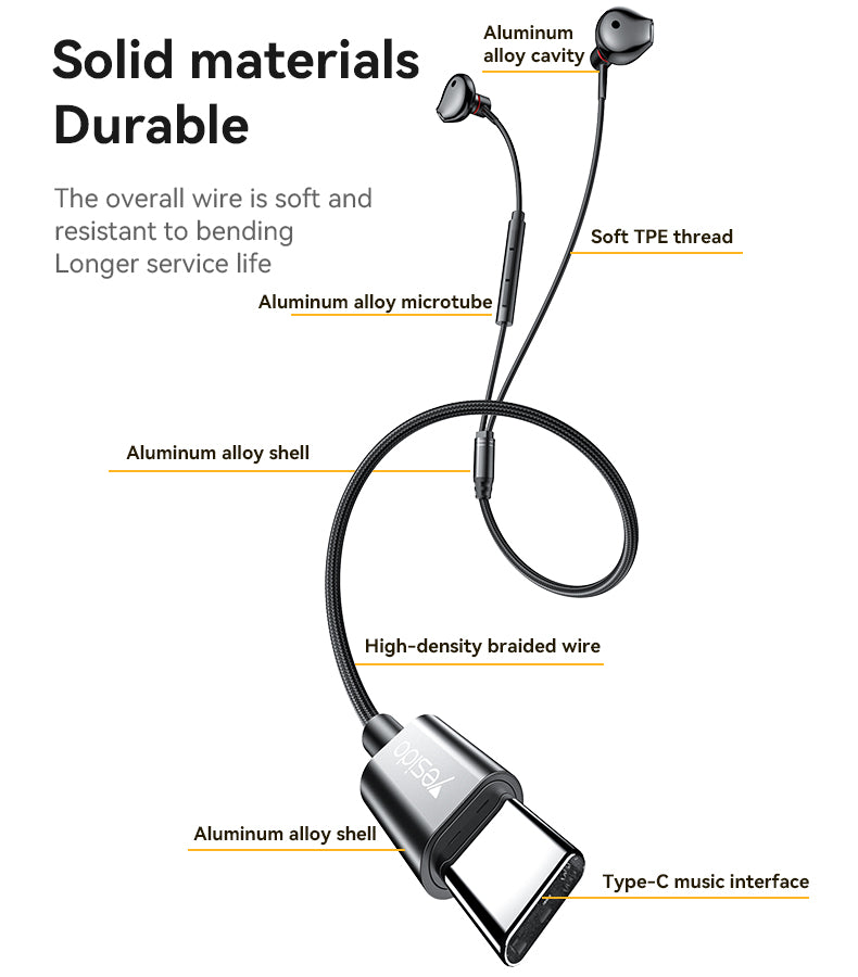 EARPHONE YESIDO YH49 BLACK