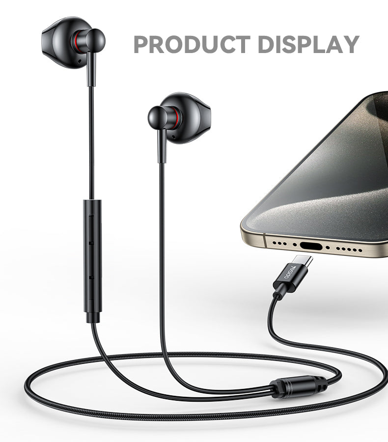 EARPHONE YESIDO YH49 BLACK
