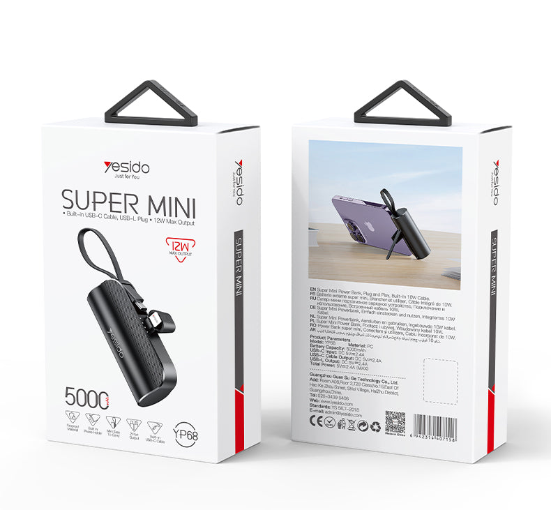 Power bank YESIDO YP68 BlACK