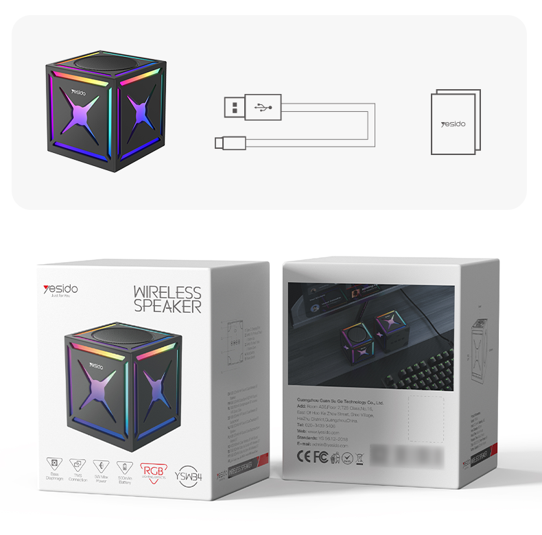 SPEAKER YESIDO YSW34 BLACK