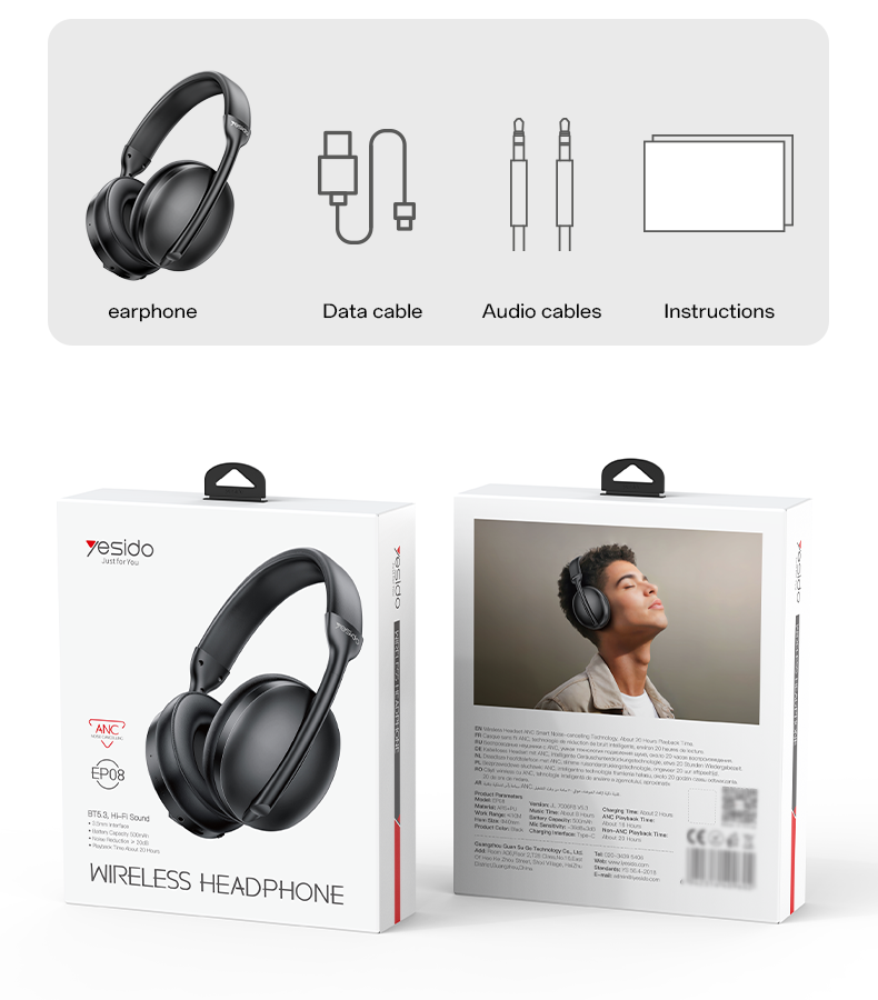 HEADSET YESIDO EP08 BLACK