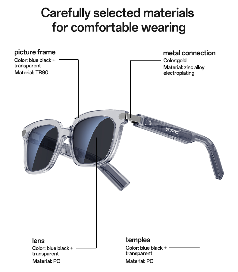 SMART GLASSES YESIDO IO41 Gray