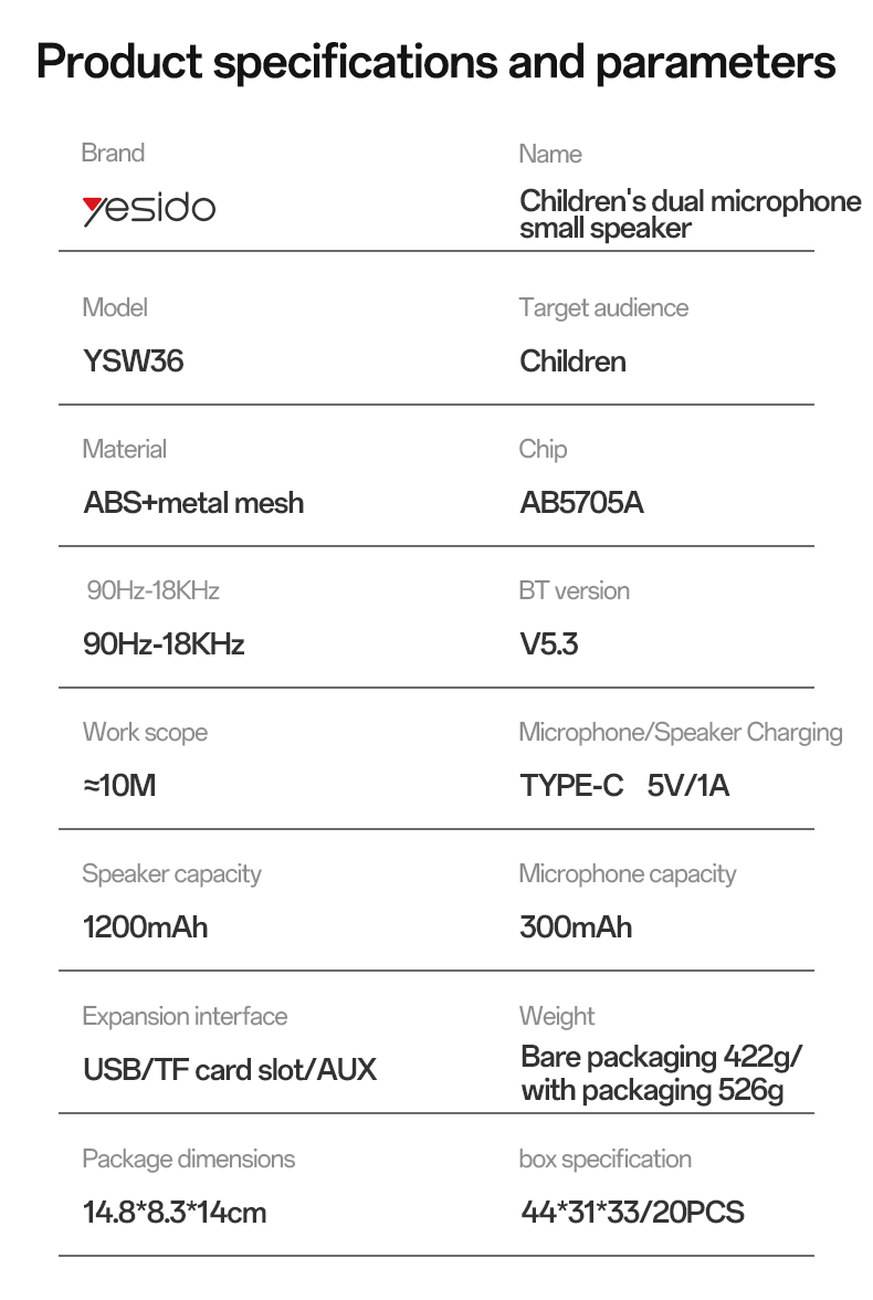 SPEAKER YESIDO YSW36 WHITE