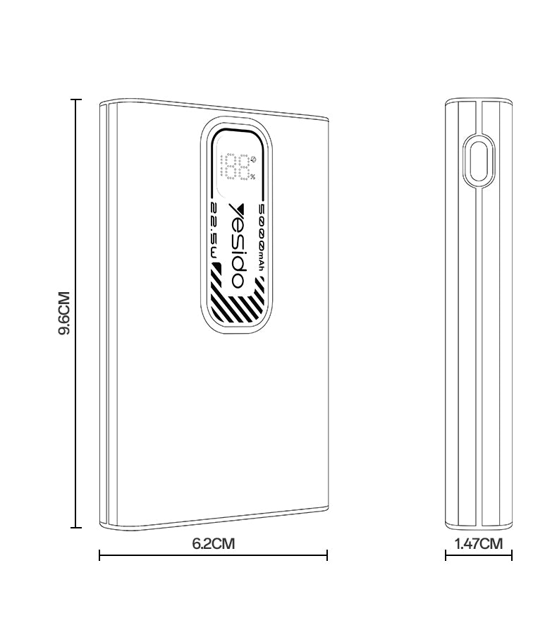 Power bank YESIDO YP91 GRAY