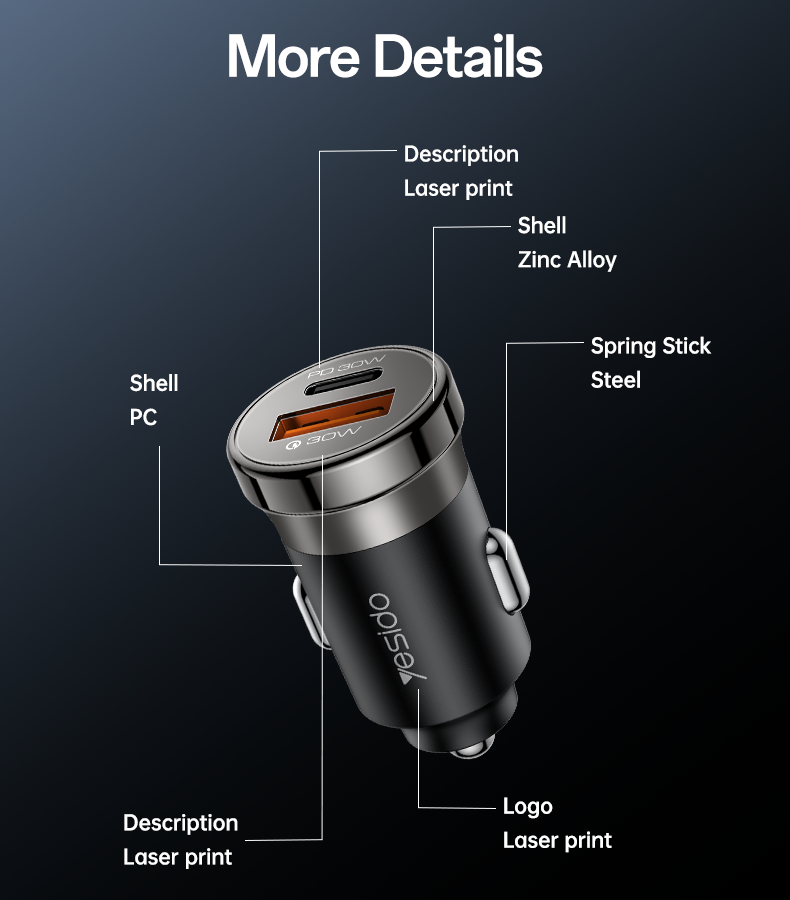 Car charger YESIDO Y73 BLACK