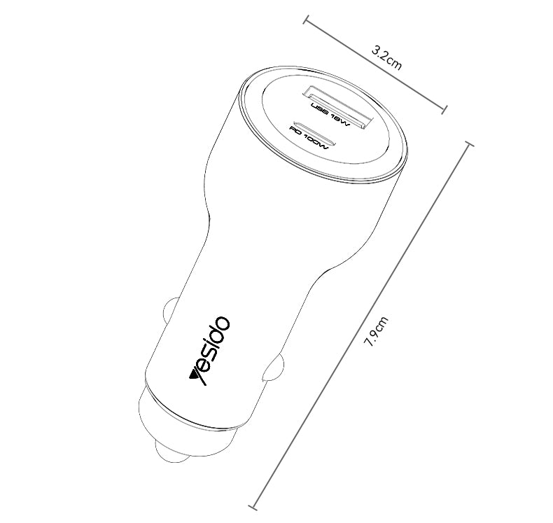 Car charger YESIDO Y65 BLACK