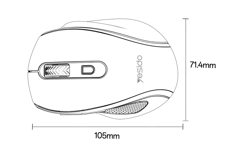 Mouse YESIDO KB45-white WHITE