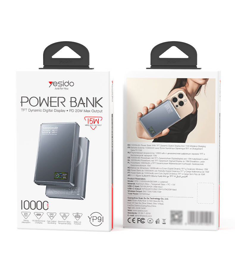 Power bank YESIDO YP91 GRAY