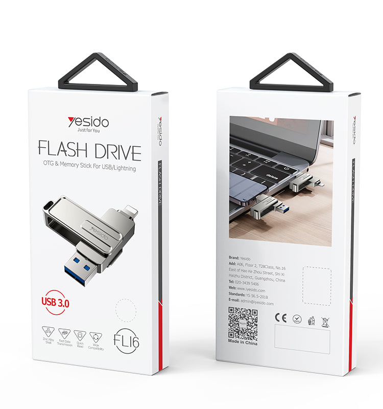 2 in 1  Lightning, USB-A,adapter memory stick FL16
