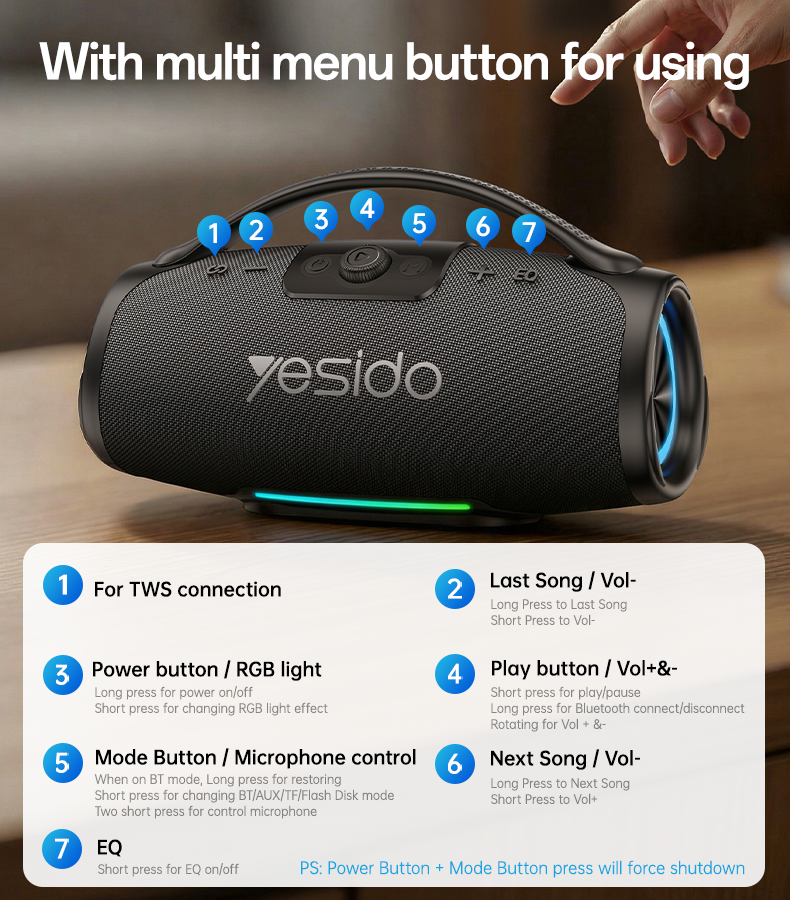 SPEAKER YESIDO YSW45 BlACK