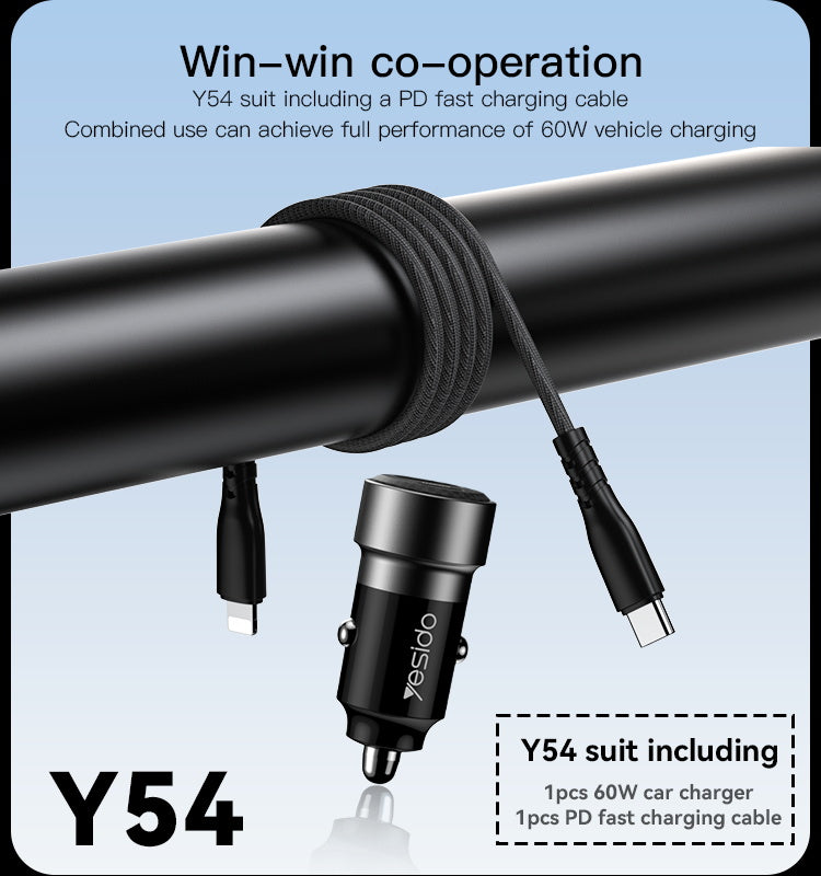 Car charger YESIDO Y54 BLACK