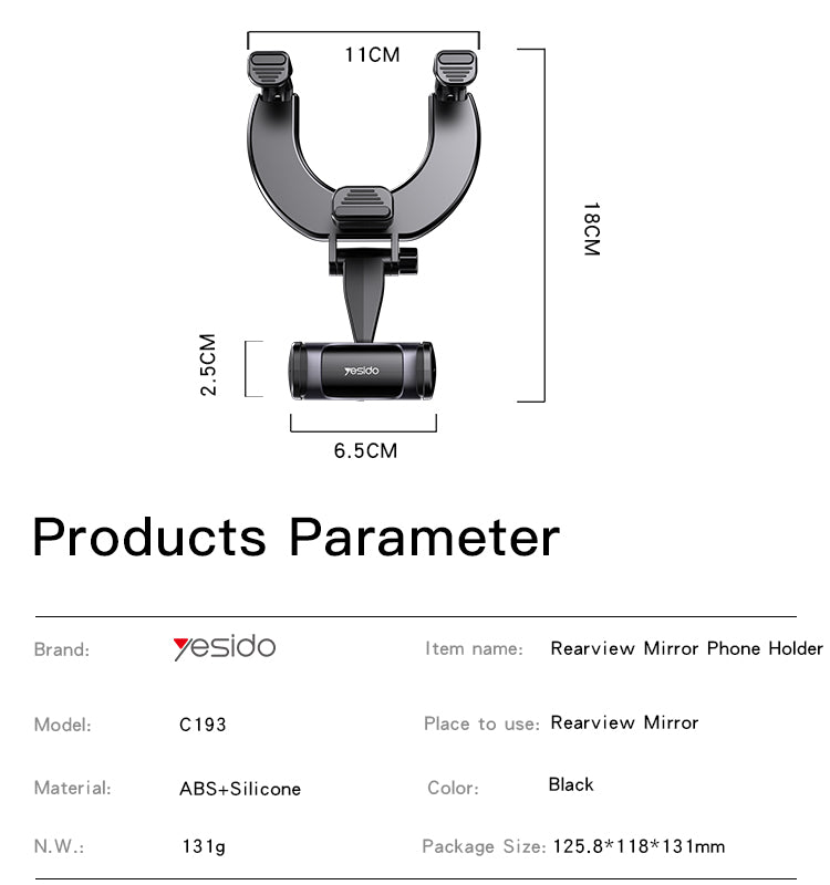 HOLDER YESIDO C193 BLACK