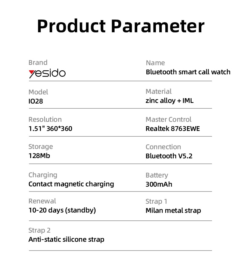 Sports Watch YESIDO IO28 BLACK