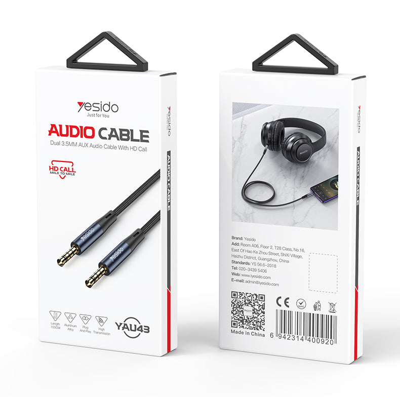 Aux cable YESIDO YAU43 BLACK