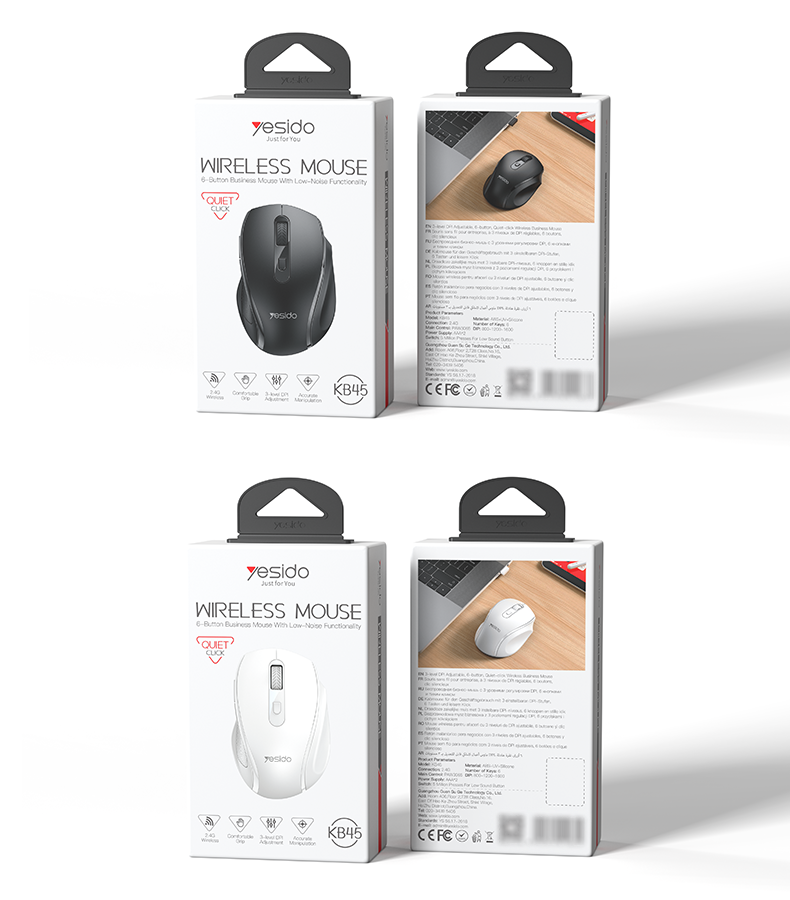 Mouse YESIDO KB45-black BLACK