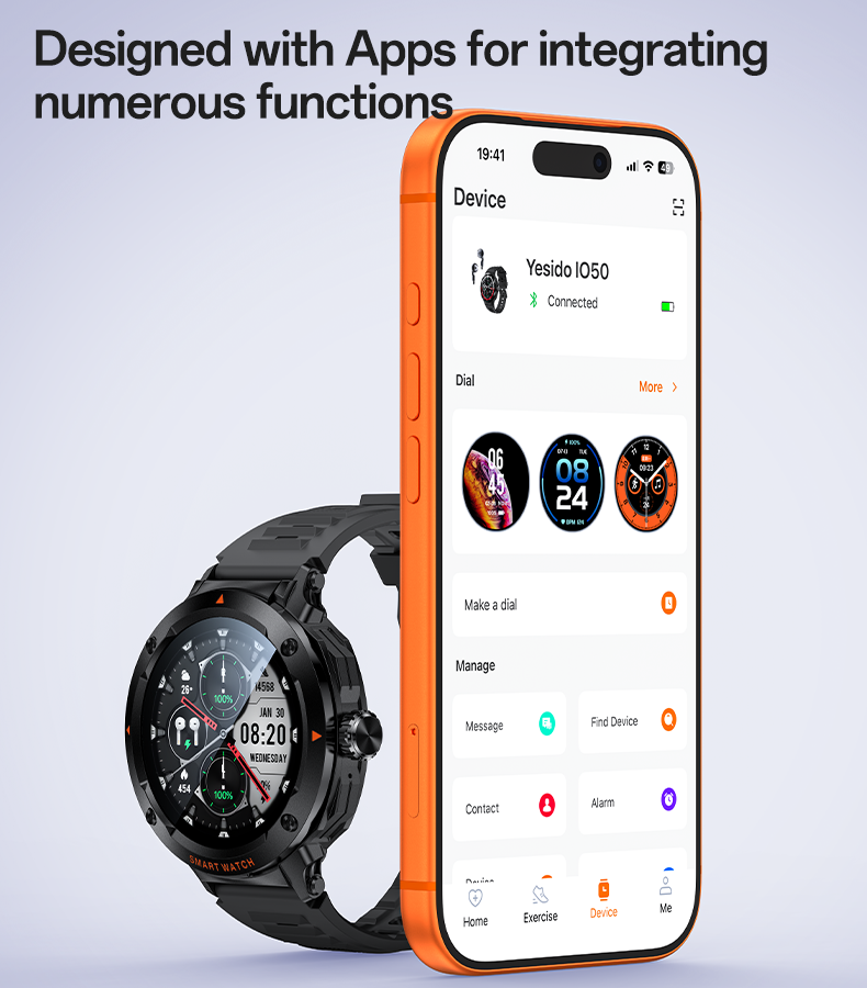 Sports Watch YESIDO IO50 BLACK