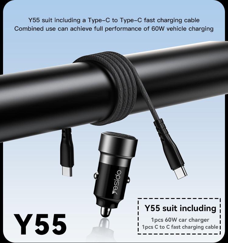 Car charger YESIDO Y55 BLACK