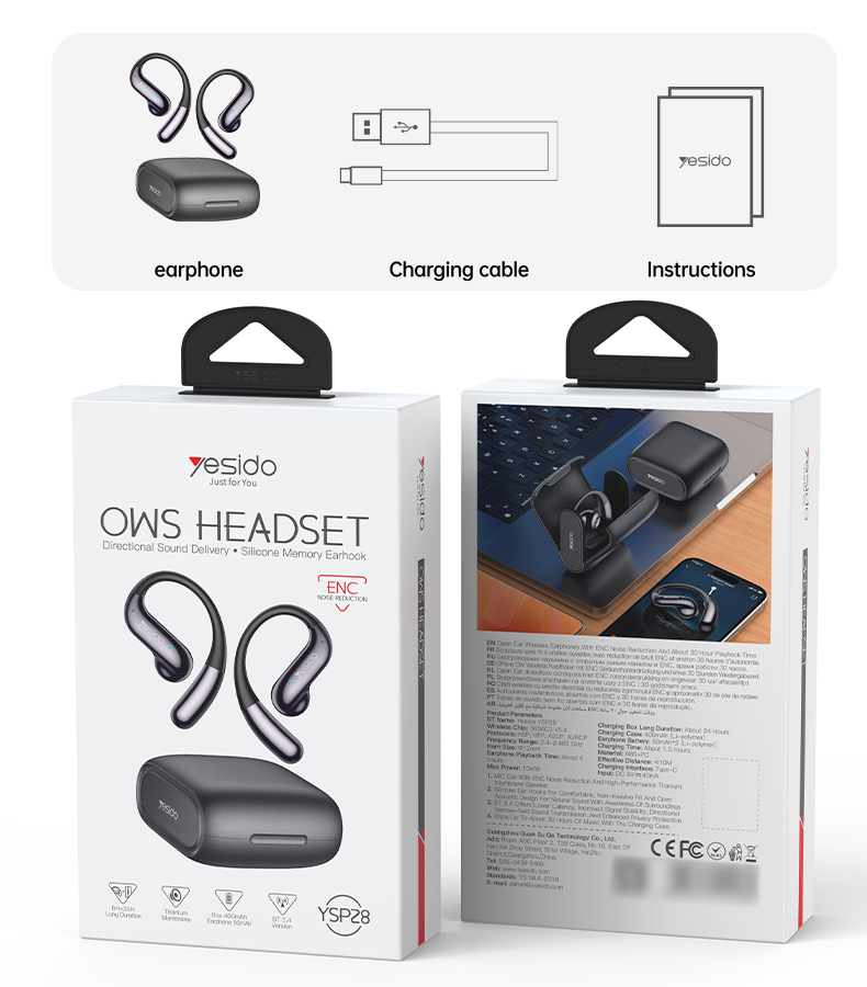 AIRPOD YESIDO YSP28 Black