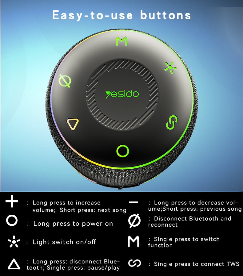 SPEAKER YESIDO YSW22 BLACK