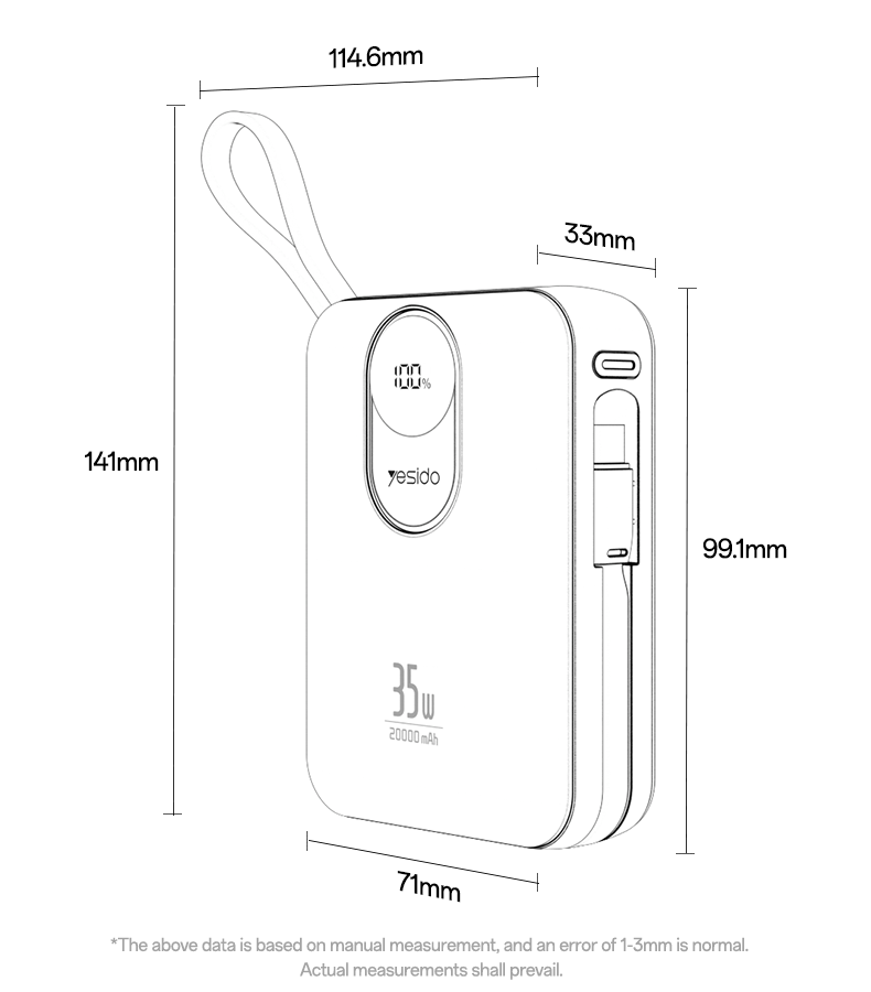 Power bank YESIDO YP94 BLACK