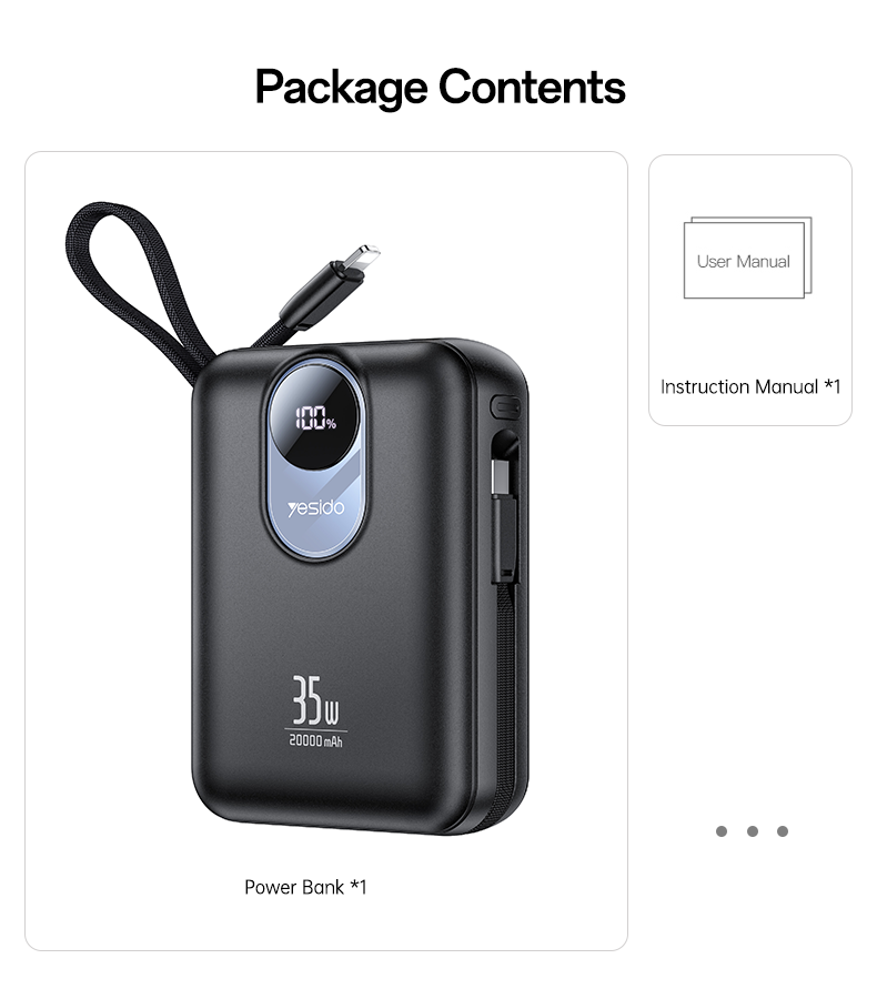 Power bank YESIDO YP94 BLACK