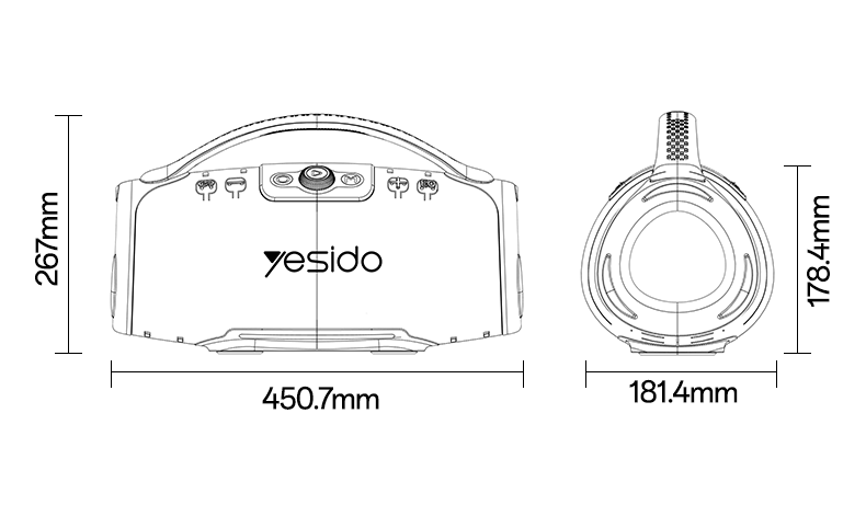 SPEAKER YESIDO YSW45 BlACK