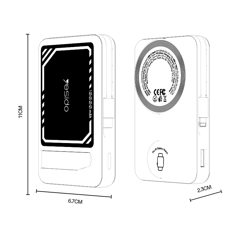 Power bank YESIDO YP79 BLACK
