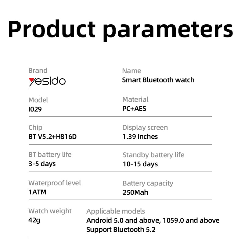 Sports Watch YESIDO IO29 BLACK