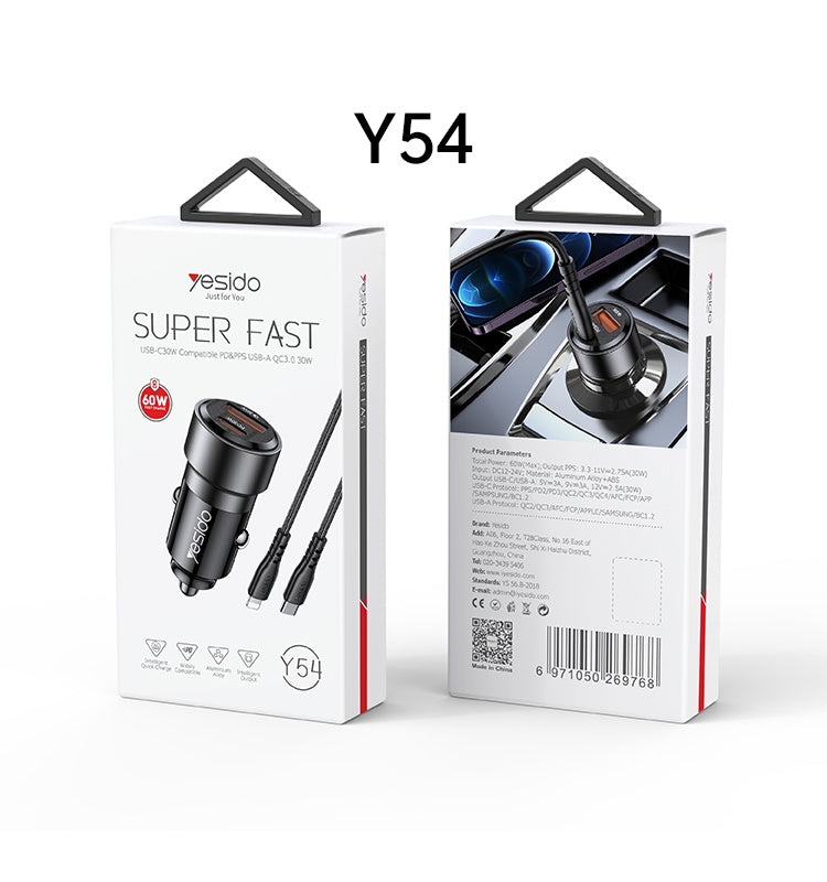 Car charger YESIDO Y54 BLACK