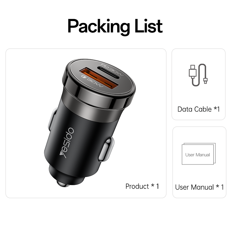 Car charger YESIDO Y72 BLACK