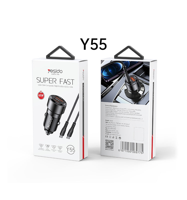 Car charger YESIDO Y55 BLACK