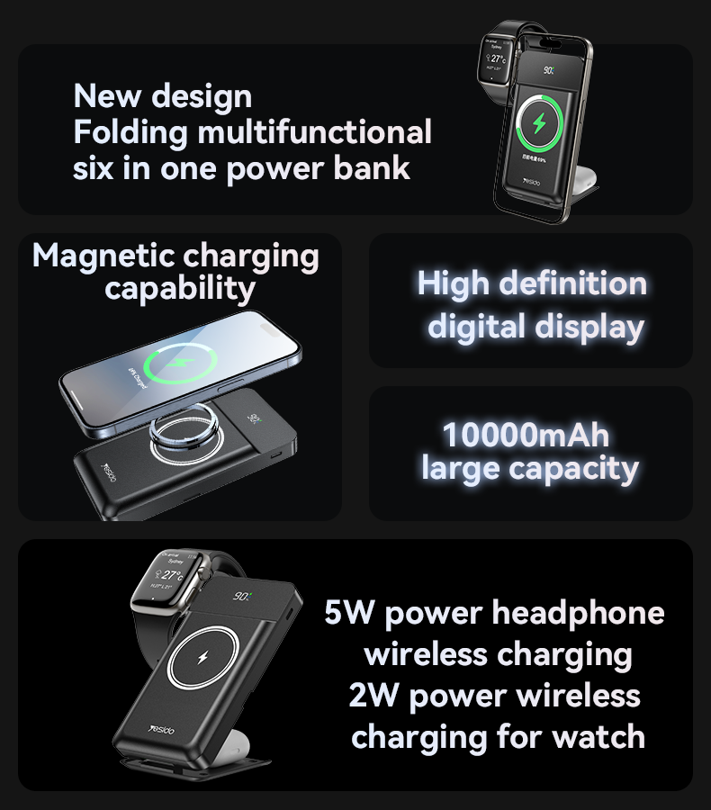 Power bank YESIDO YP69 BLACK