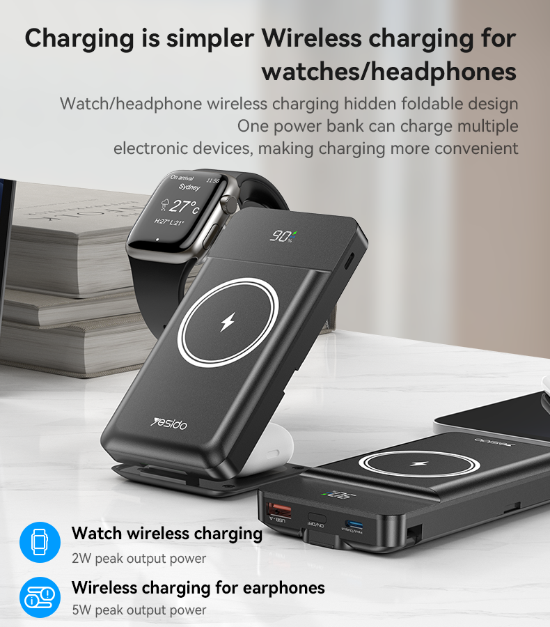 Power bank YESIDO YP69 BLACK