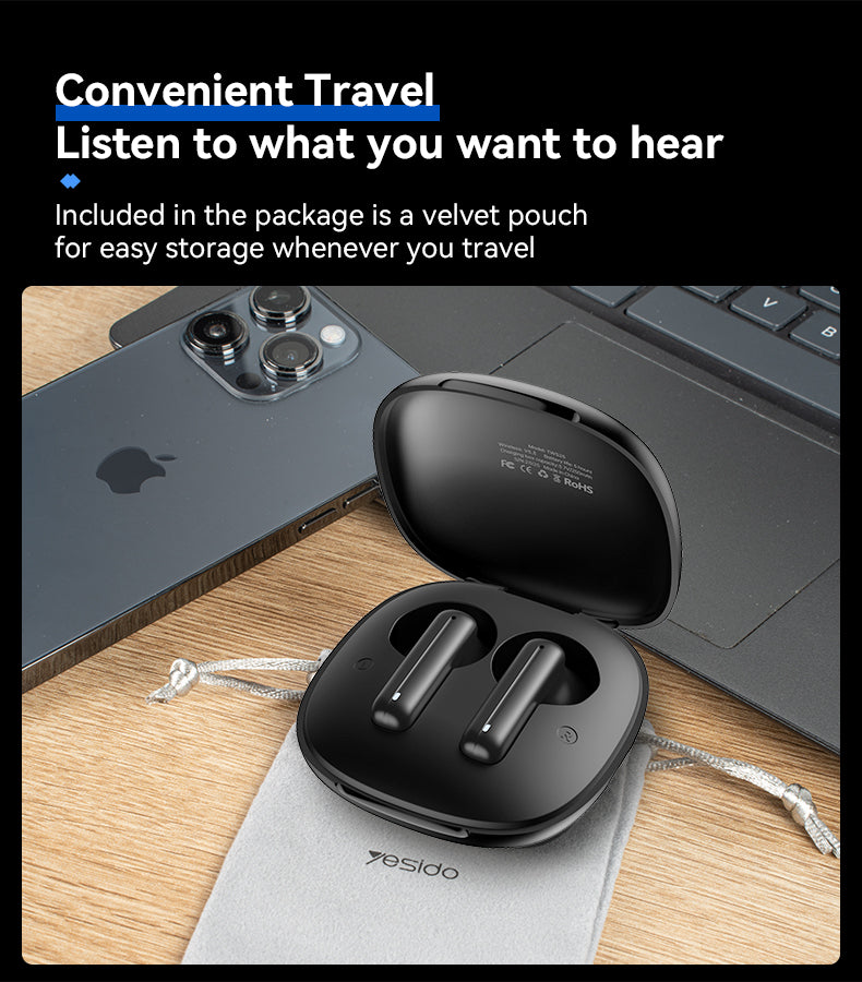AIRPOD YESIDO TWS25 BLACK
