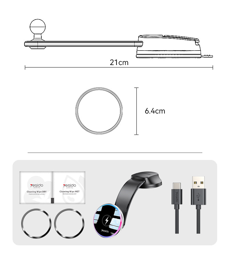 Arm Bendable Magnetic Wireless Charging Phone holder C292