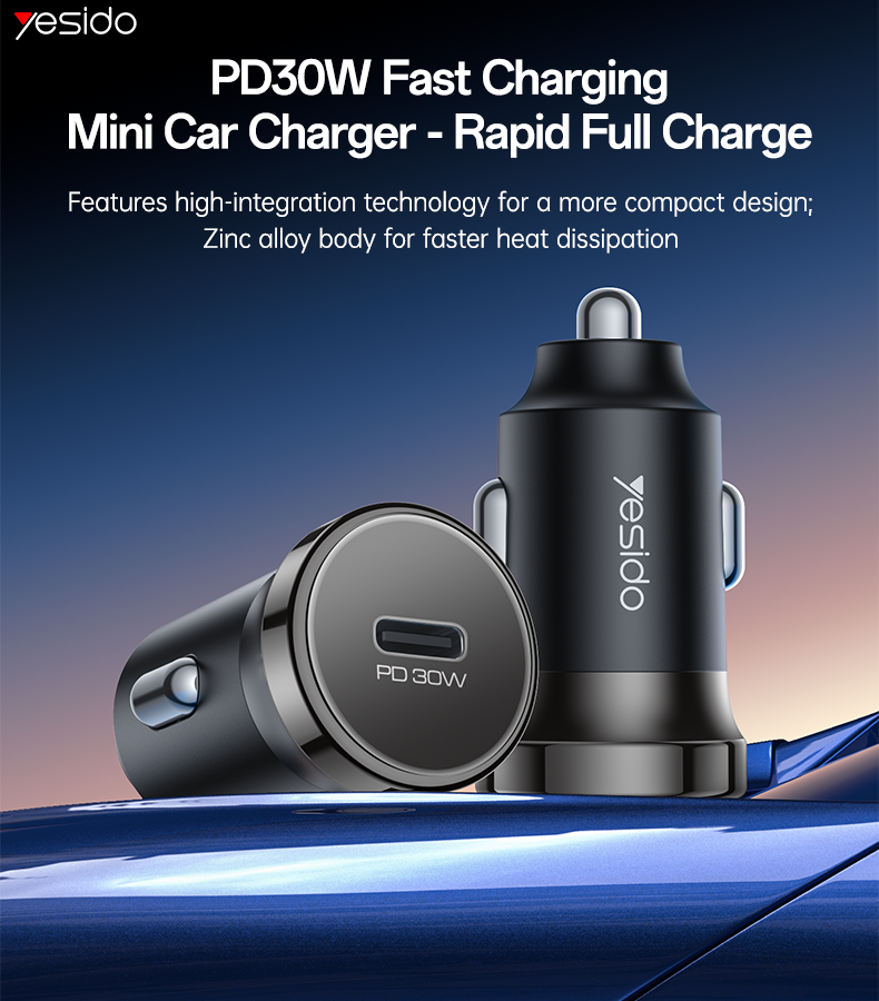 CAR CHARGER YESIDO Y74 Black